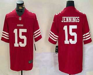 Men%27s San Francisco 49ers #15 Jauan Jennings Red Vapor Untouchable Limited Stitched Jersey